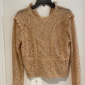 Zara Tan Lace top